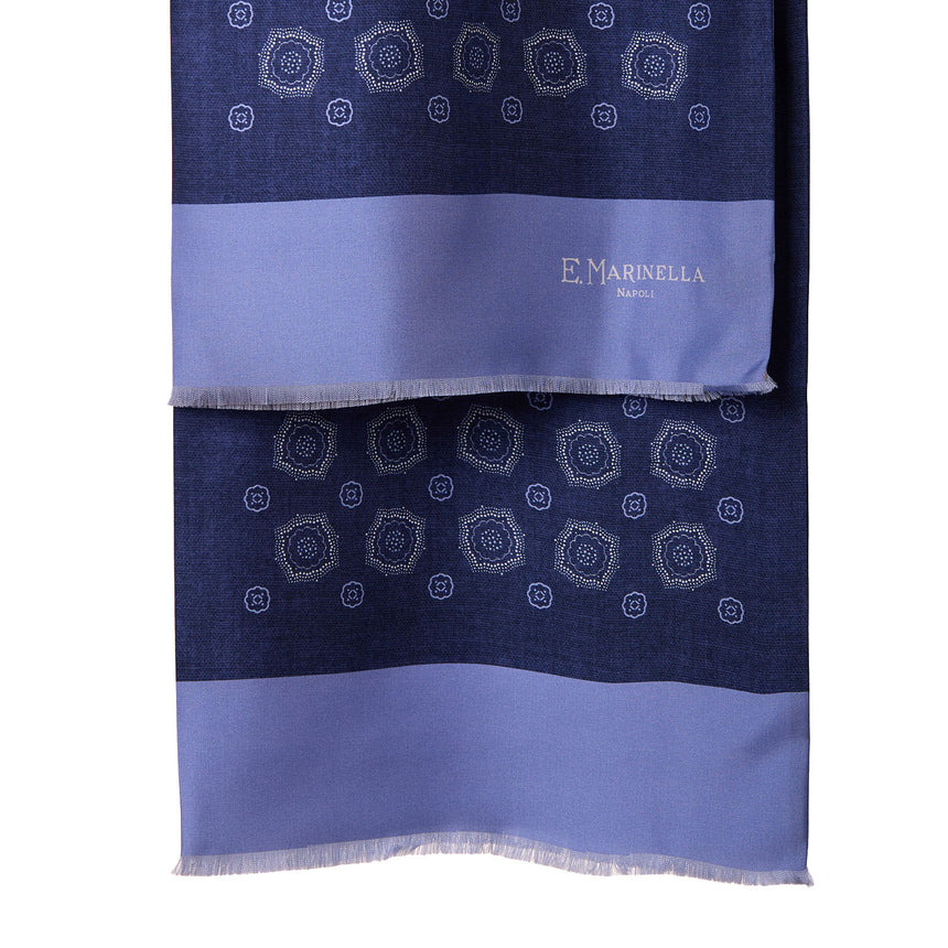SCIARPA TUBOLARE BLU SCURO IN SETA TWILL