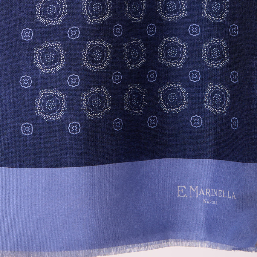 SCIARPA TUBOLARE BLU SCURO IN SETA TWILL