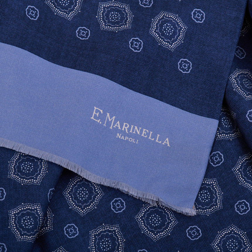 SCIARPA TUBOLARE BLU SCURO IN SETA TWILL