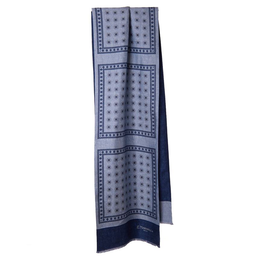 BLUE DOUBLE SILK SCARF