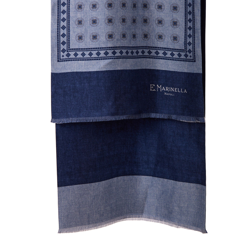 BLUE DOUBLE SILK SCARF