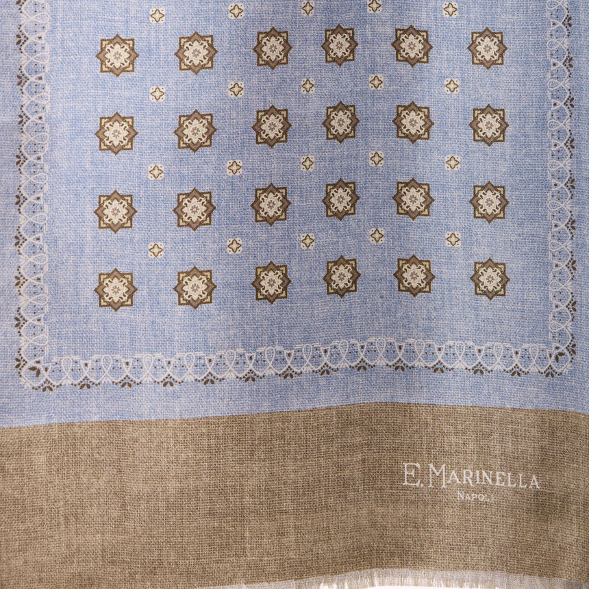 SCIARPA TUBOLARE AZZURRO IN SETA TWILL