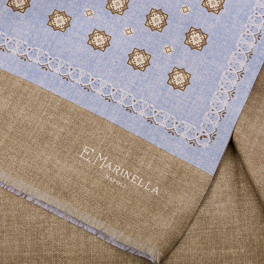 SCIARPA TUBOLARE AZZURRO IN SETA TWILL