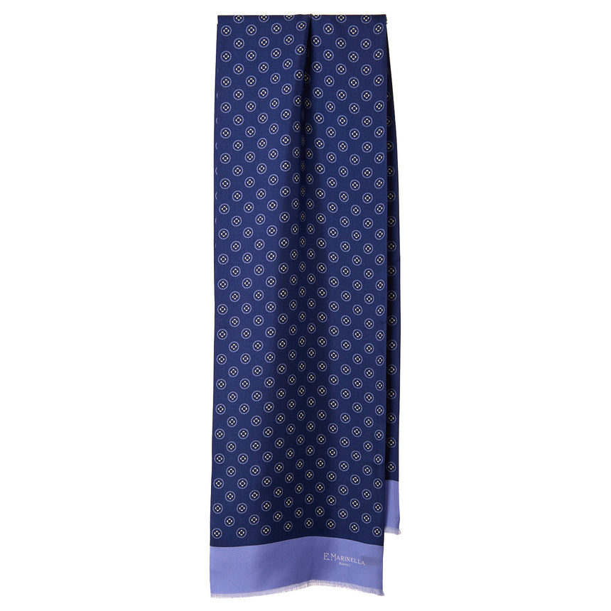 SCIARPA TUBOLARE BLU IN SETA TWILL