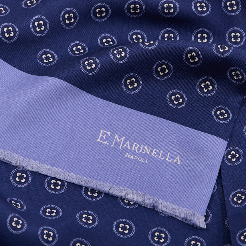 SCIARPA TUBOLARE BLU IN SETA TWILL