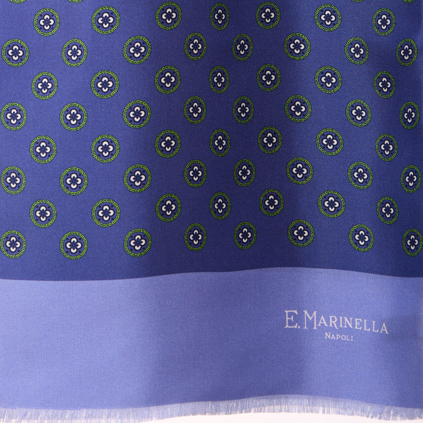SCIARPA TUBOLARE BLU IN SETA TWILL