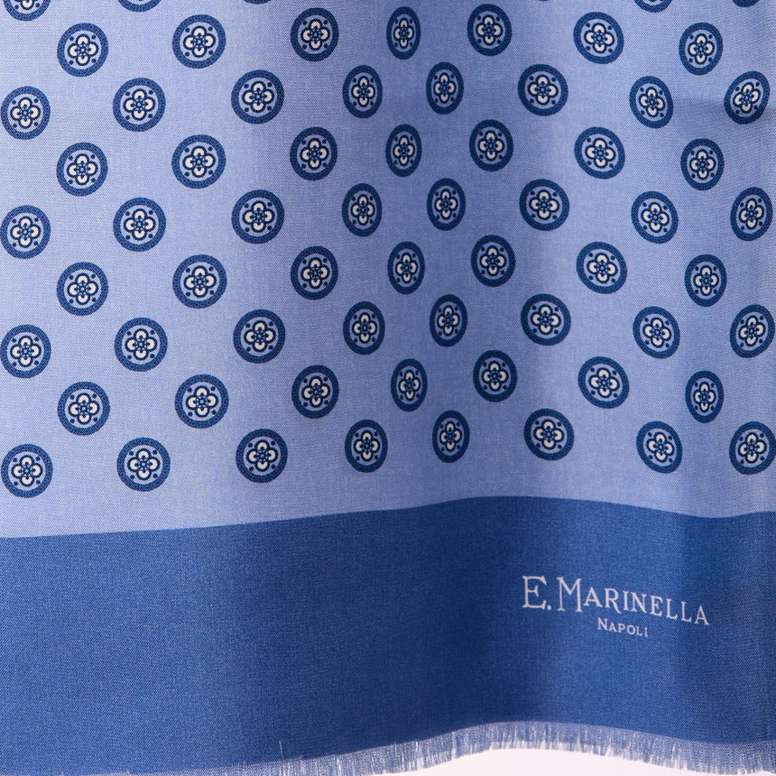 SCIARPA TUBOLARE BLU IN SETA TWILL