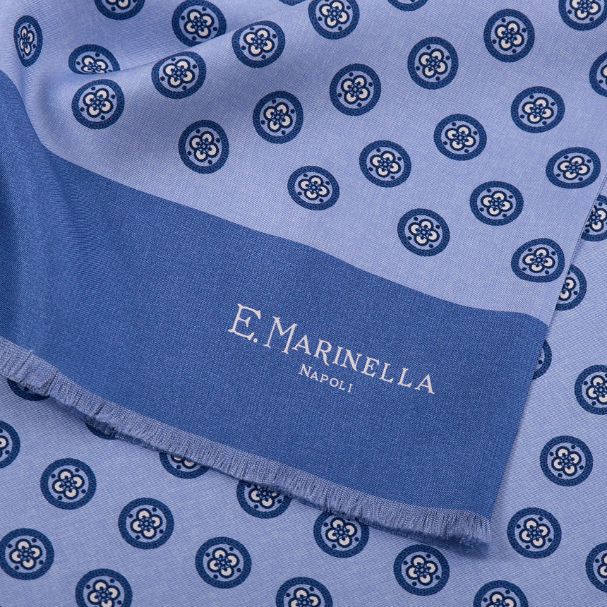 SCIARPA TUBOLARE BLU IN SETA TWILL