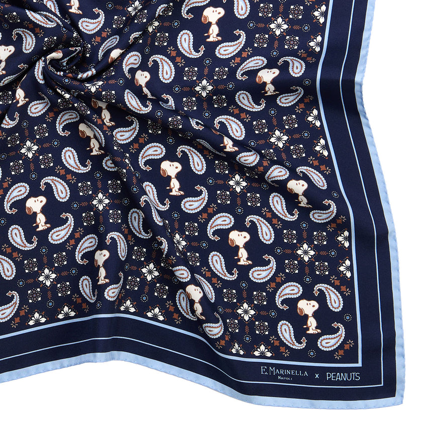 BLUE PRINTED SILK SCARF 65