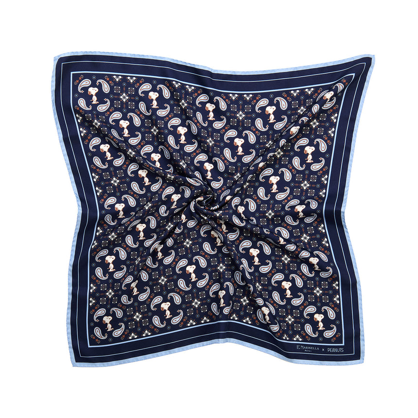 BLUE PRINTED SILK SCARF 65