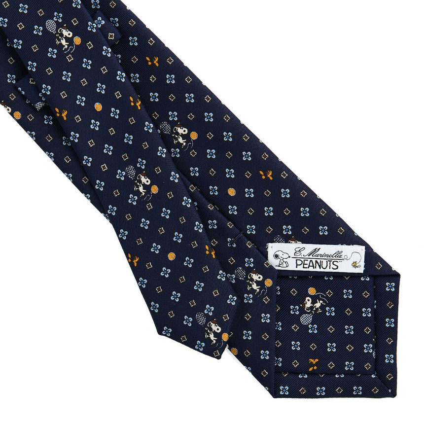 DARK BLUE SARTORIAL PRINTED SILK TIE