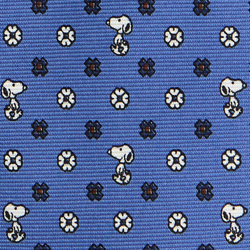 CRAVATTA SARTORIALE IN SETA STAMPATA AZZURRO POLVERE