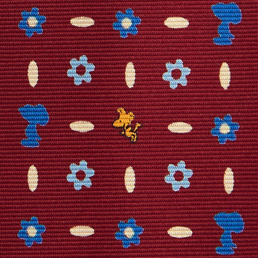 BURGUNDY SARTORIAL PRINTED SILK TIE