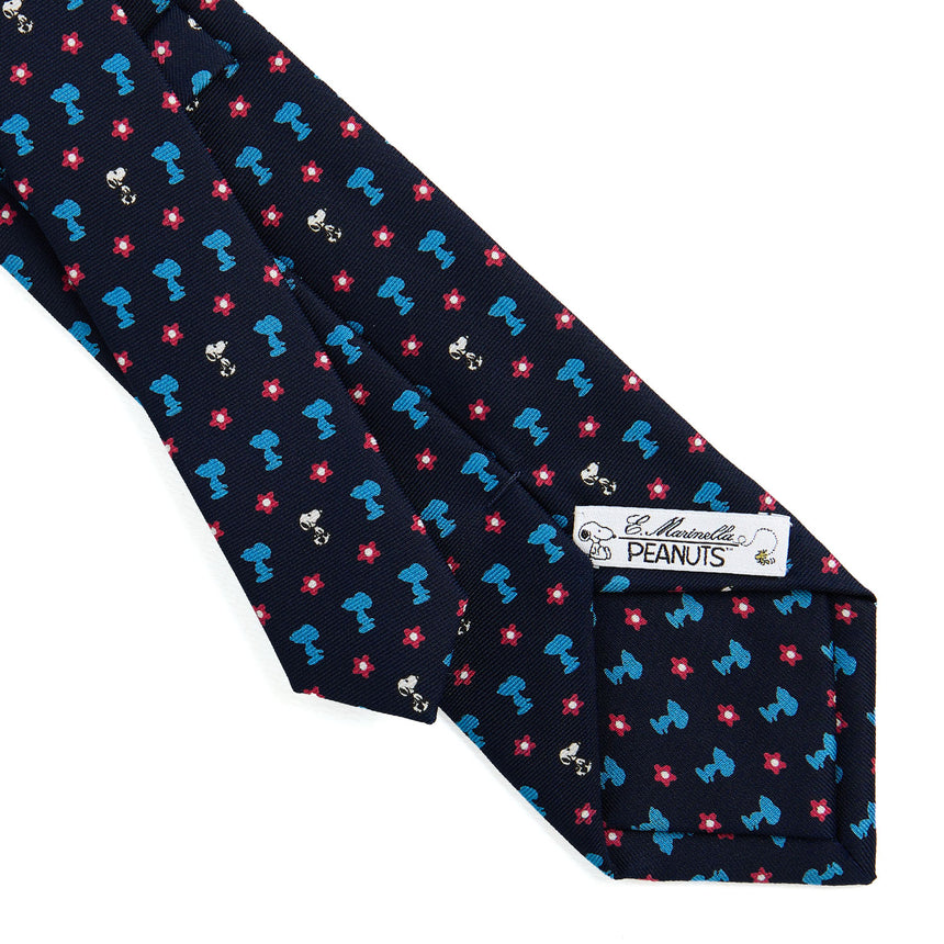 DARK BLUE SARTORIAL PRINTED SILK TIE