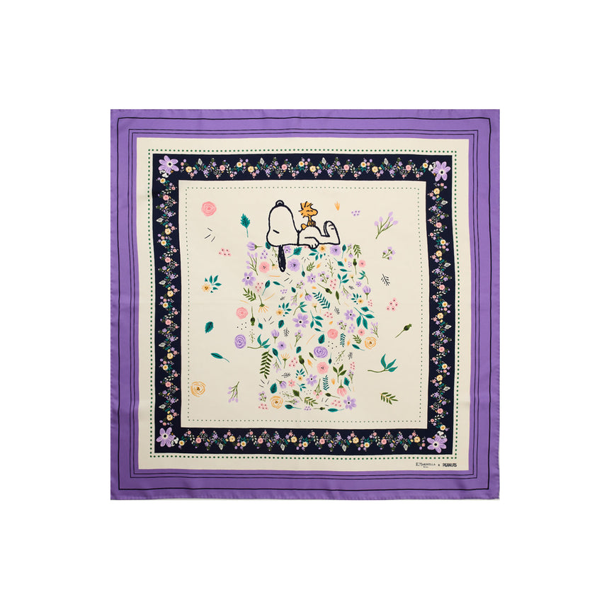 YELLOW PRINTED SILK SCARF 90
