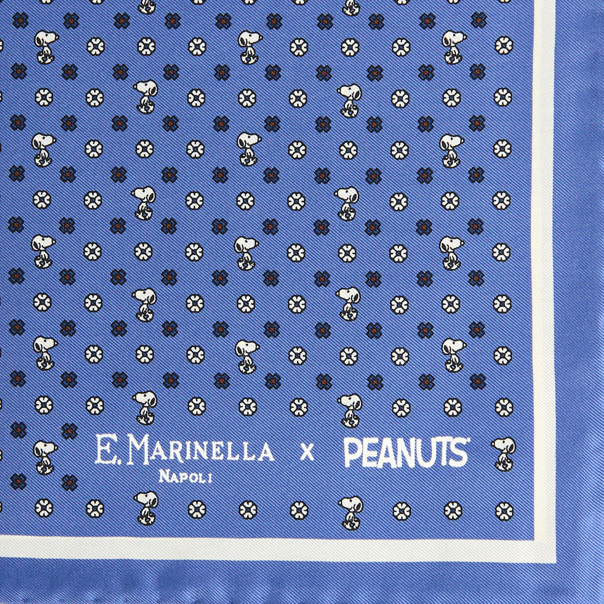 POCHETTE DA TASCHINO IN SETA STAMPATA AZZURRO POLVERE