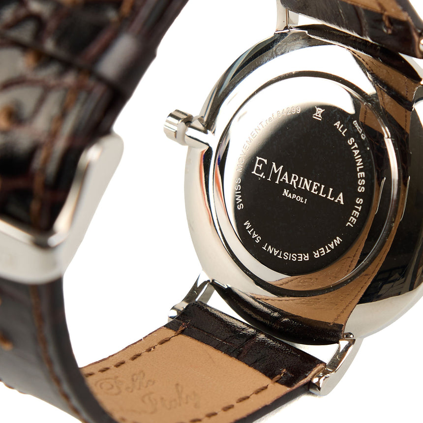 OROLOGIO ULTRAPIATTO MARRONE SCURO