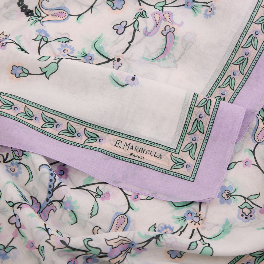 LILAC STOLE IN COTTON VOILE AND SILK