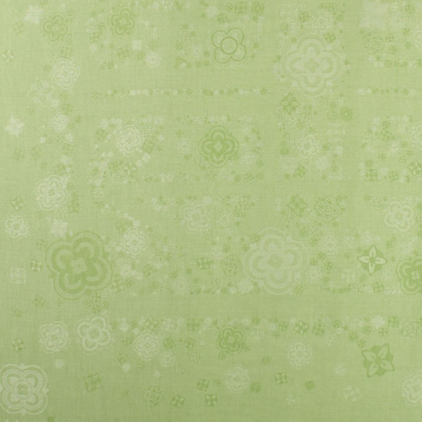 GREEN SILK AND COTTON SCARF 120