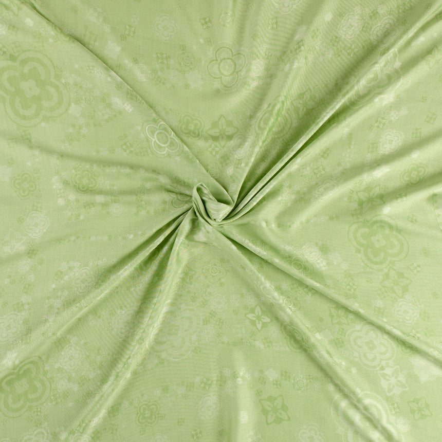 GREEN SILK AND COTTON SCARF 120
