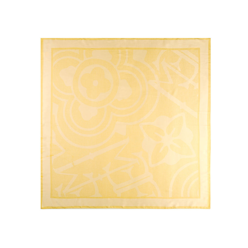 YELLOW SILK AND COTTON SCARF 120
