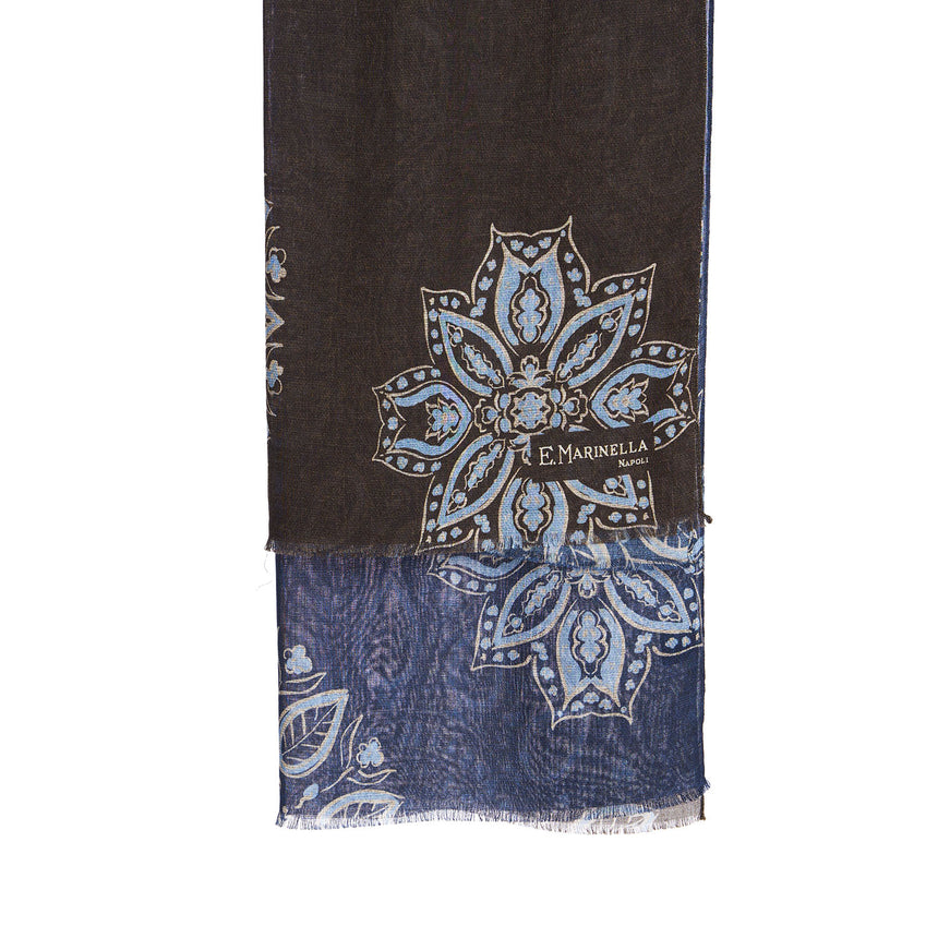 STOLA MARRONE IN LANA, SETA E CASHMERE