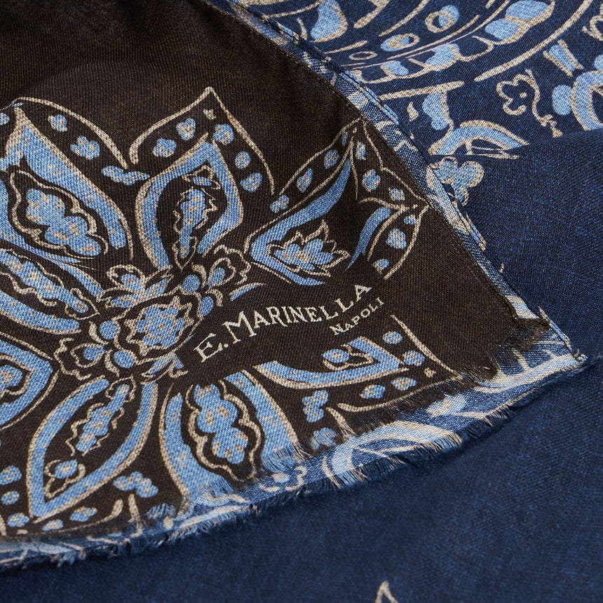 STOLA MARRONE IN LANA, SETA E CASHMERE