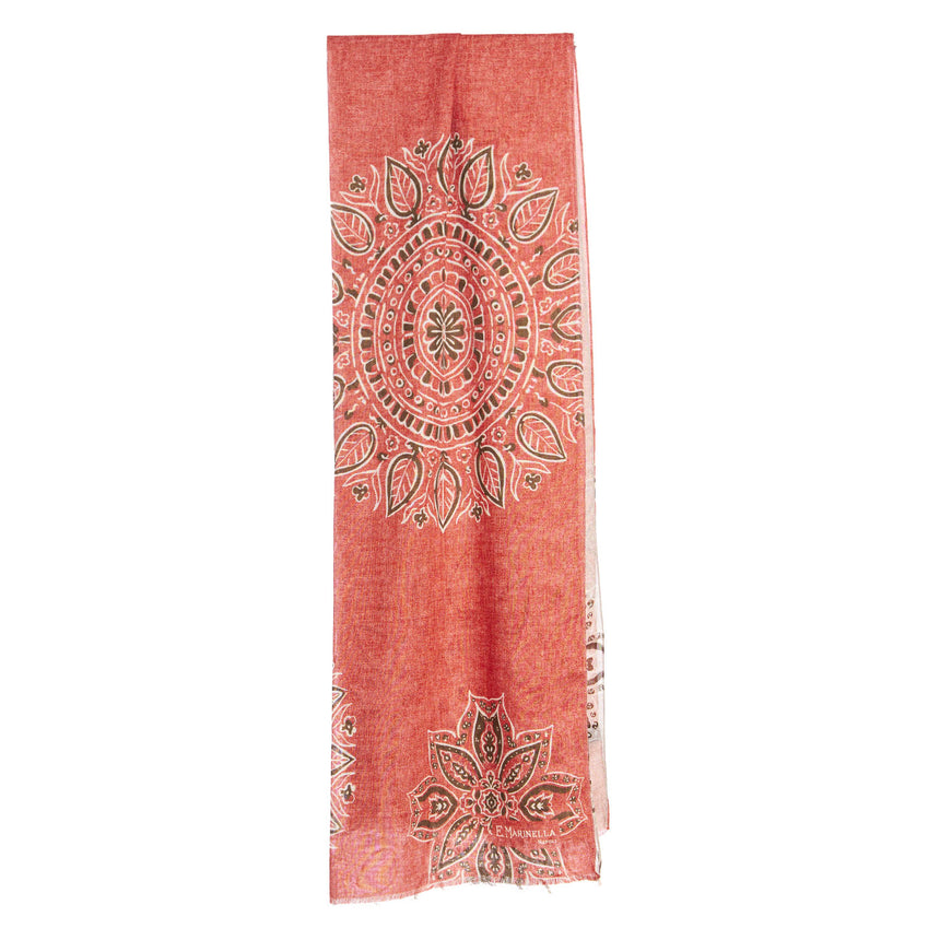 STOLA ARANCIONE IN LANA, SETA E CASHMERE