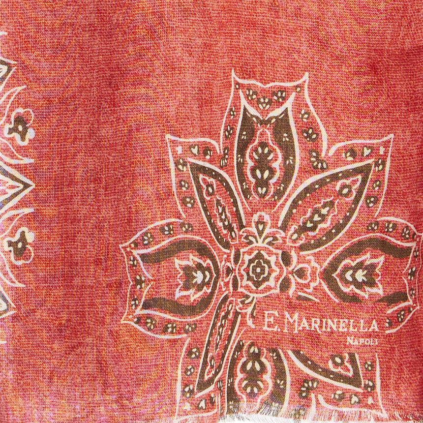 STOLA ARANCIONE IN LANA, SETA E CASHMERE