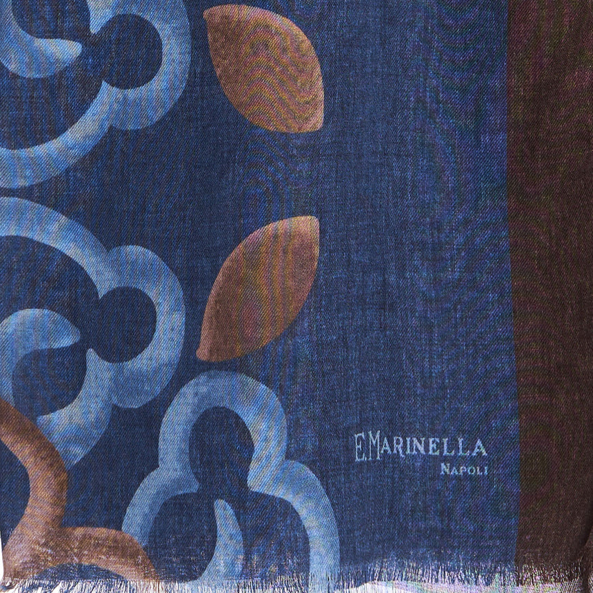 STOLA BLU IN LANA, SETA E CASHMERE