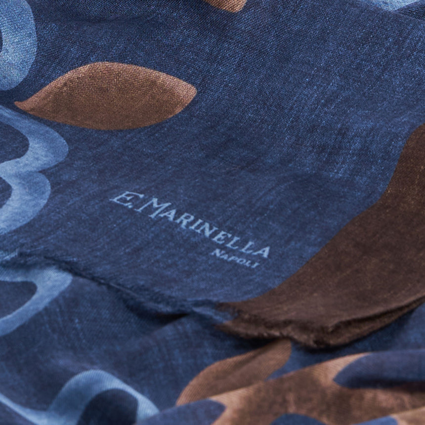 STOLA BLU IN LANA, SETA E CASHMERE