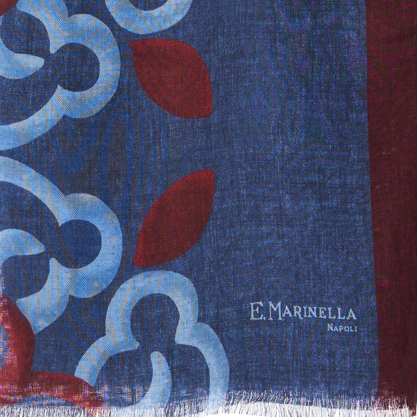 BLUE WOOL, SILK AND CASHMERE STOLE