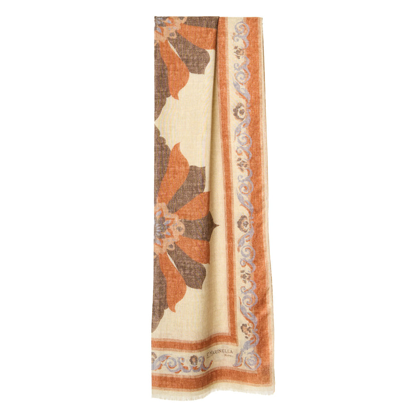 BEIGE WOOL, SILK AND CASHMERE STOLE