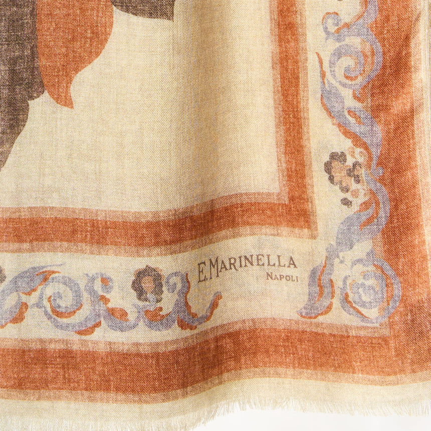 BEIGE WOOL, SILK AND CASHMERE STOLE