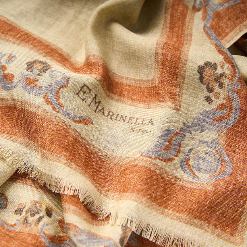 BEIGE WOOL, SILK AND CASHMERE STOLE