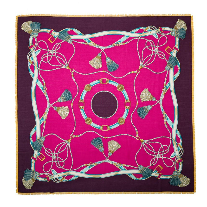 BURGUNDY STOLE 115 IN WOOL, SILK AND CASHMERE