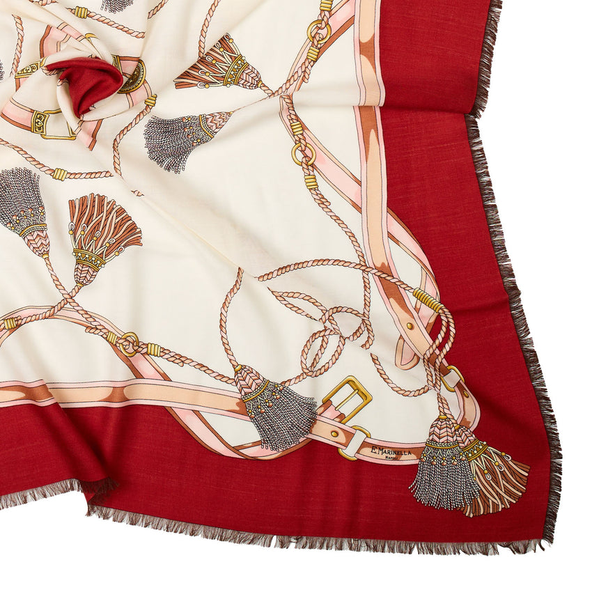 RED STOLE 115 IN WOOL, SILK AND CASHMERE