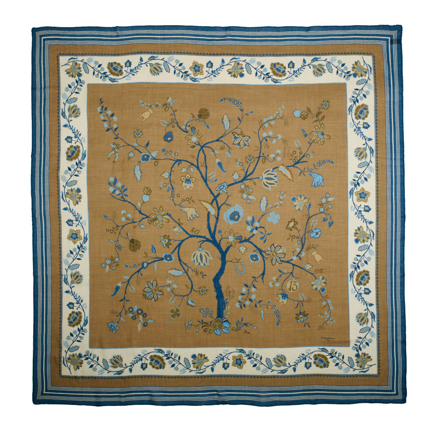 BEIGE STOLE 140 IN WOOL AND CASHMERE