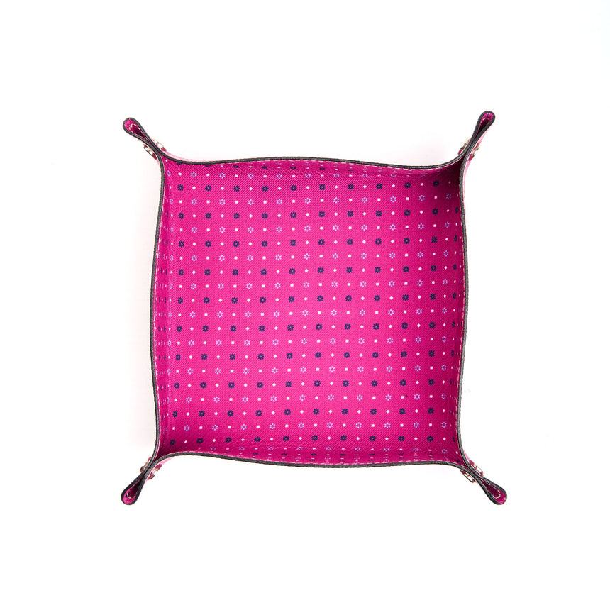 SVUOTATASCHE GRANDE FUCSIA IN SETA E PELLE