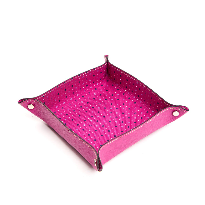 SVUOTATASCHE GRANDE FUCSIA IN SETA E PELLE