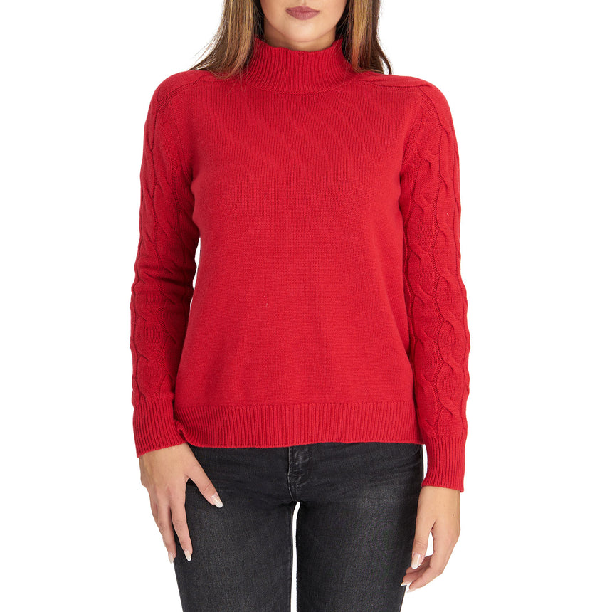 LUPETTO RASATO CON TRECCE IN LANA ROSSO