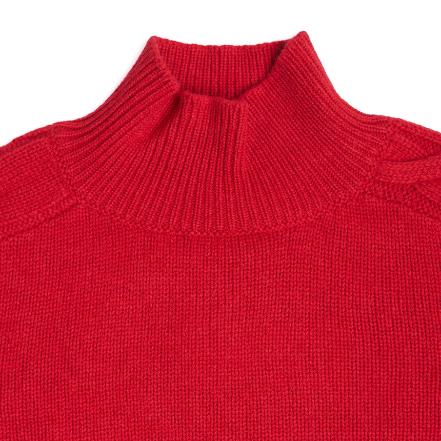 LUPETTO RASATO CON TRECCE IN LANA ROSSO