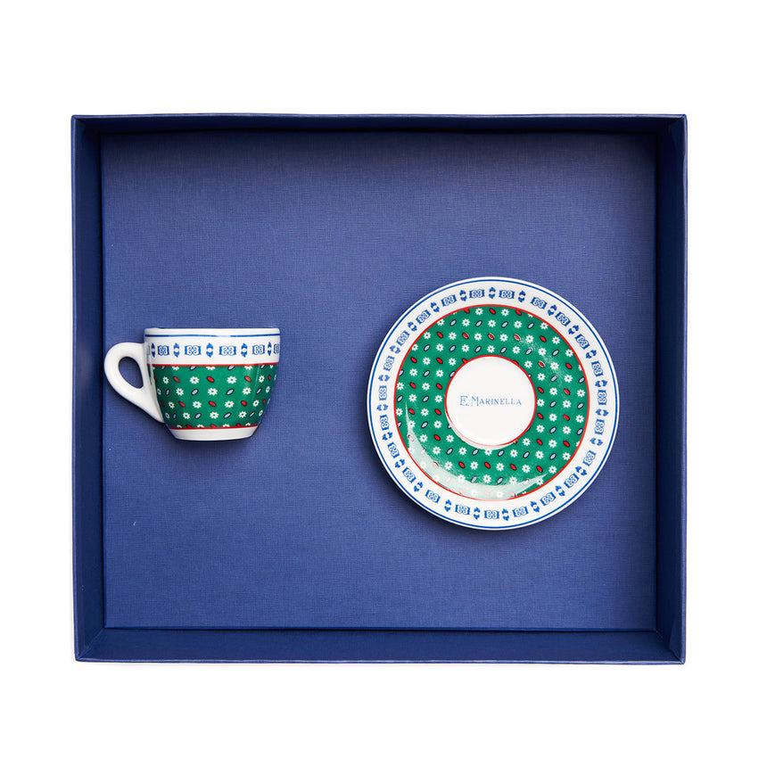DARK GREEN COFFEE CUP WITH SAUCER