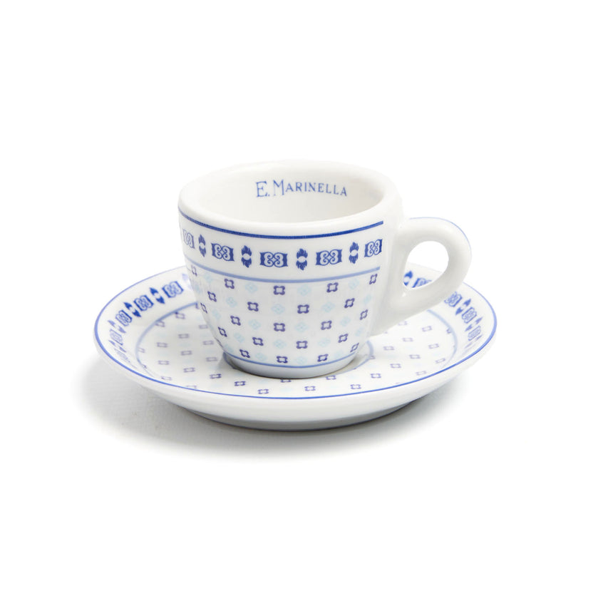 SET DI DUE TAZZINE DA CAFFÈ AZZURRO E BIANCO