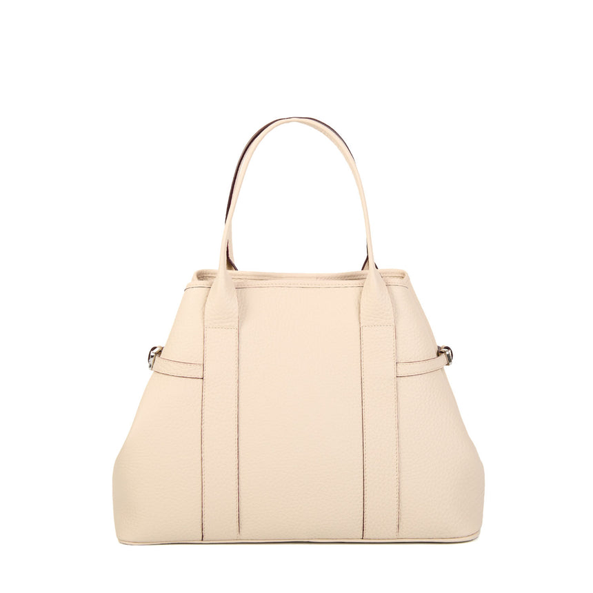 BEIGE TOTE BAG SIDE BUCKLES