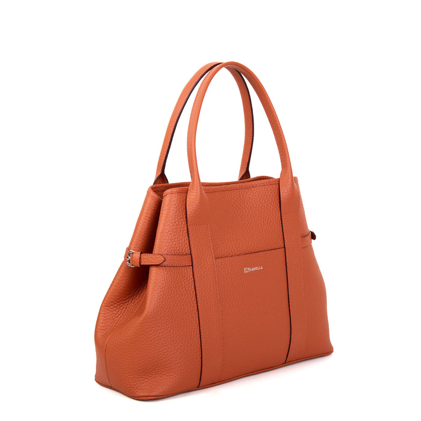 TOTE BAG SIDE BUCKLES ARANCIONE