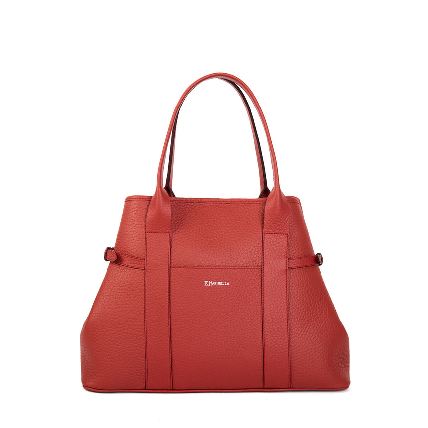 TOTE BAG SIDE BUCKLES ROSSA