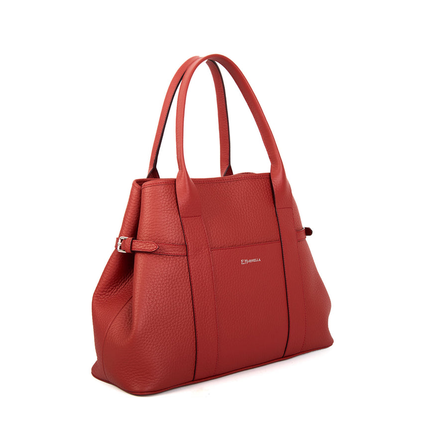TOTE BAG SIDE BUCKLES ROSSA