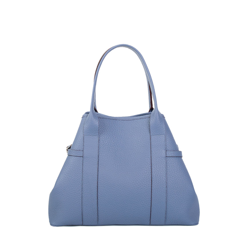TOTE BAG SIDE BUCKLES AZZURRO POLVERE