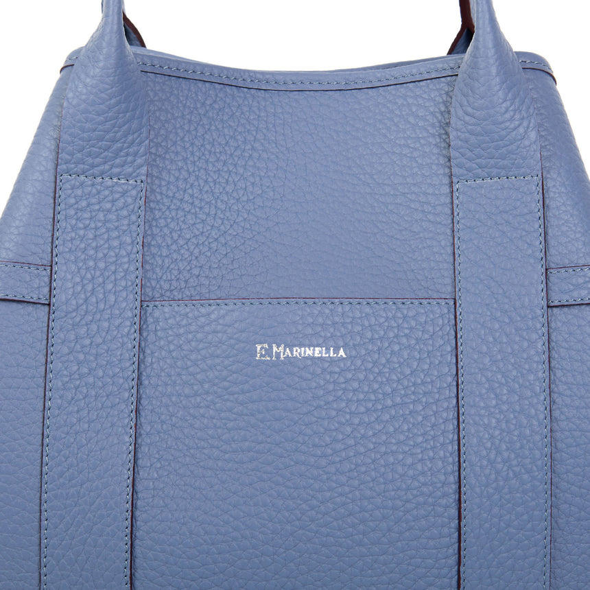 TOTE BAG SIDE BUCKLES AZZURRO POLVERE